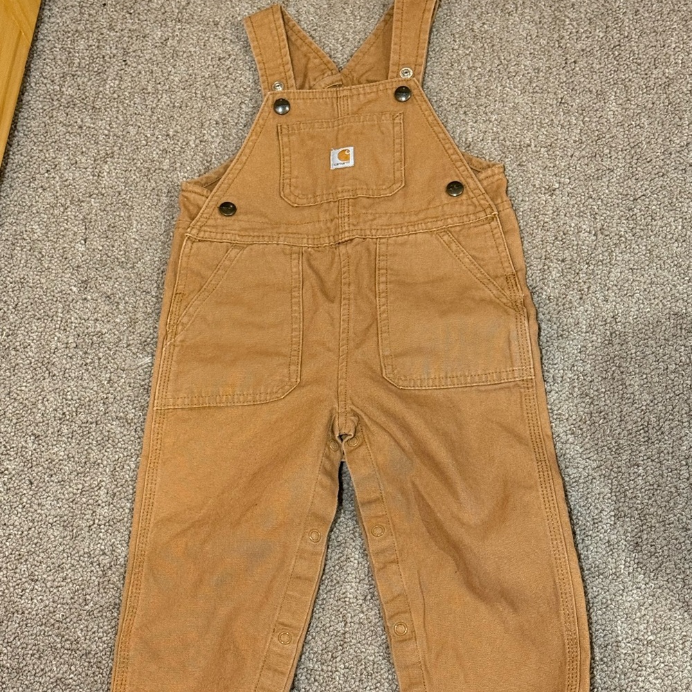 Carhartt Kids Tan Duck Canvas Overalls